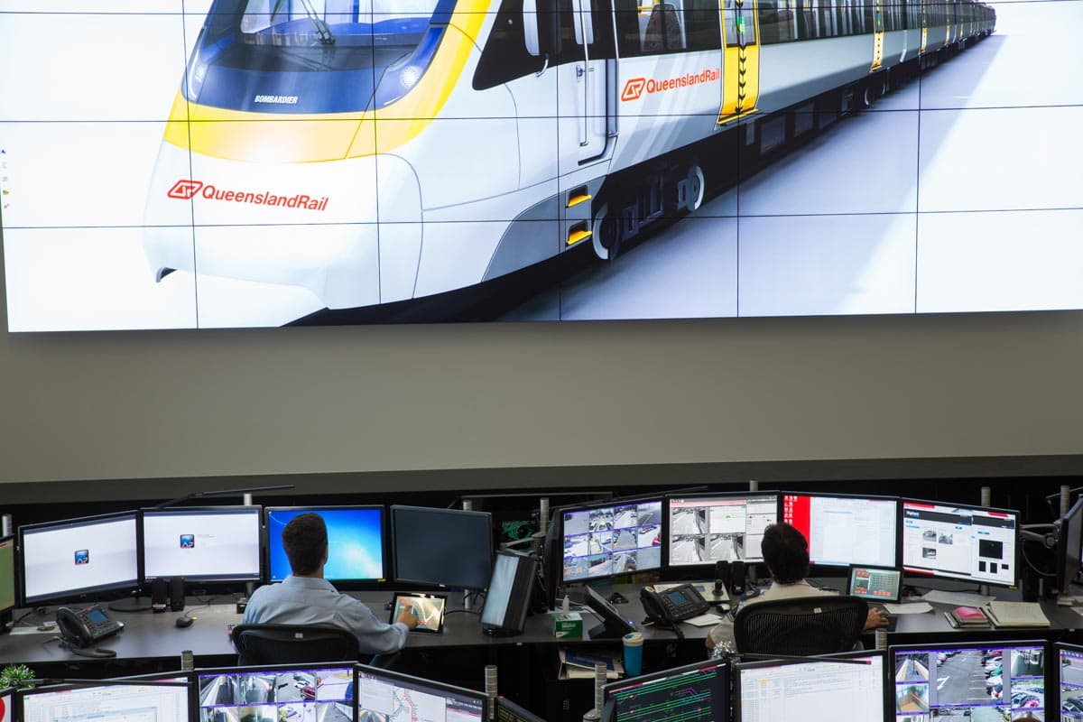 Large LCD screen at QLD Rail