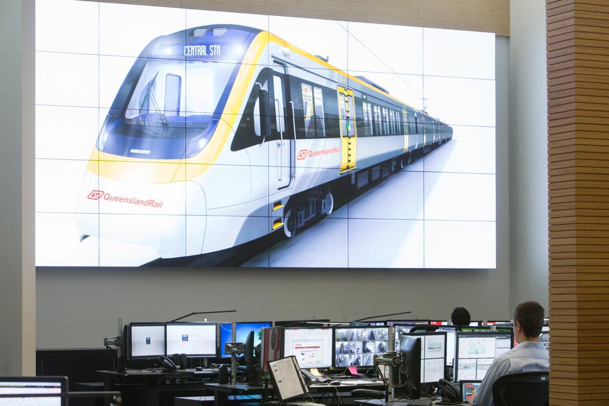 Large LCD screen at QLD Rail