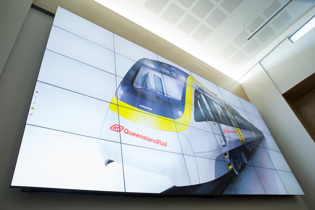 Large LCD screen at QLD Rail