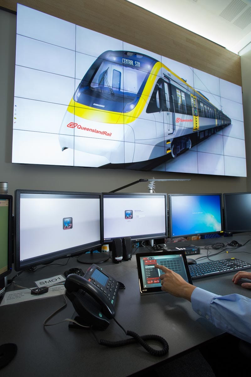 Large LCD screen at QLD Rail