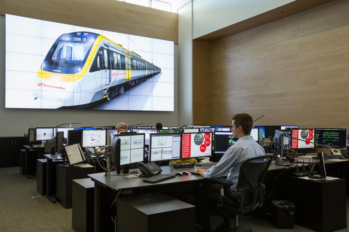 Large LCD screen at QLD Rail