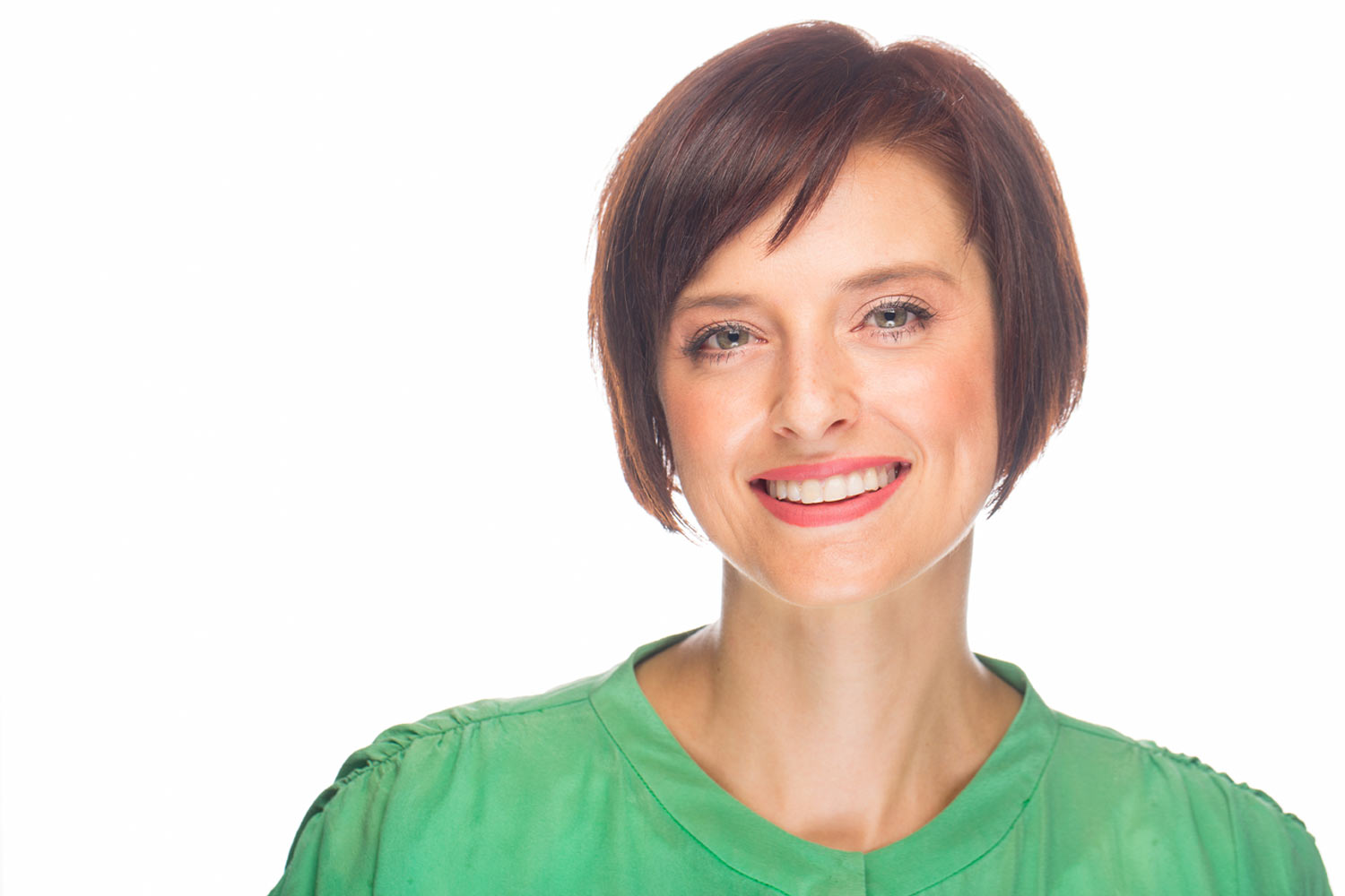 Intimate Woman portrait on white background