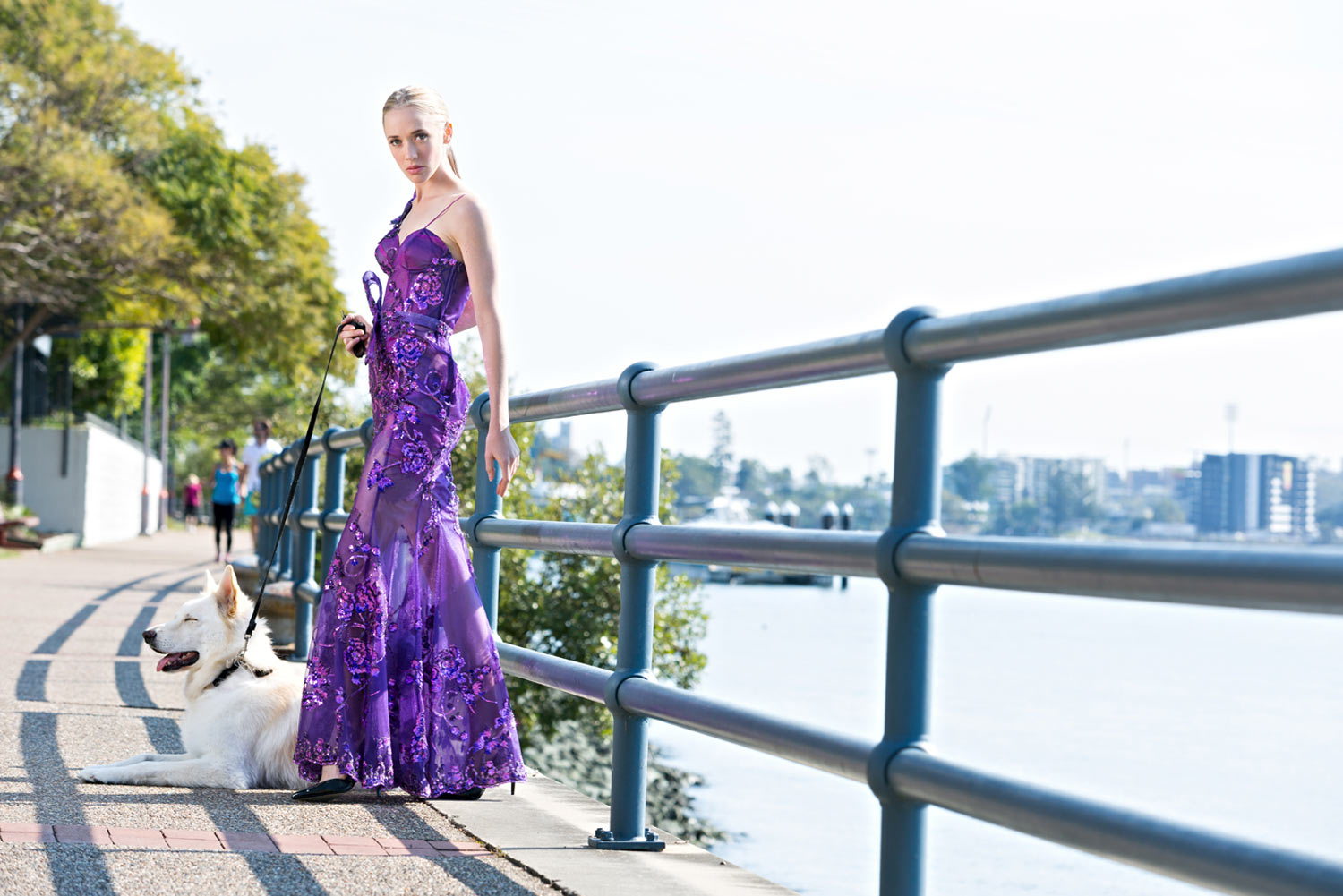 fashion photography woman with dog