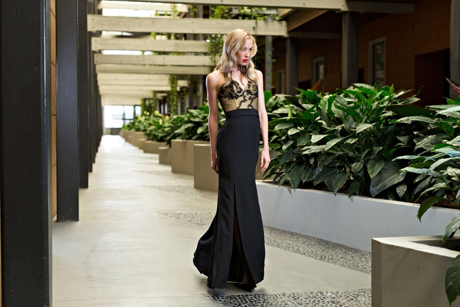 fashion photography woman in black dress