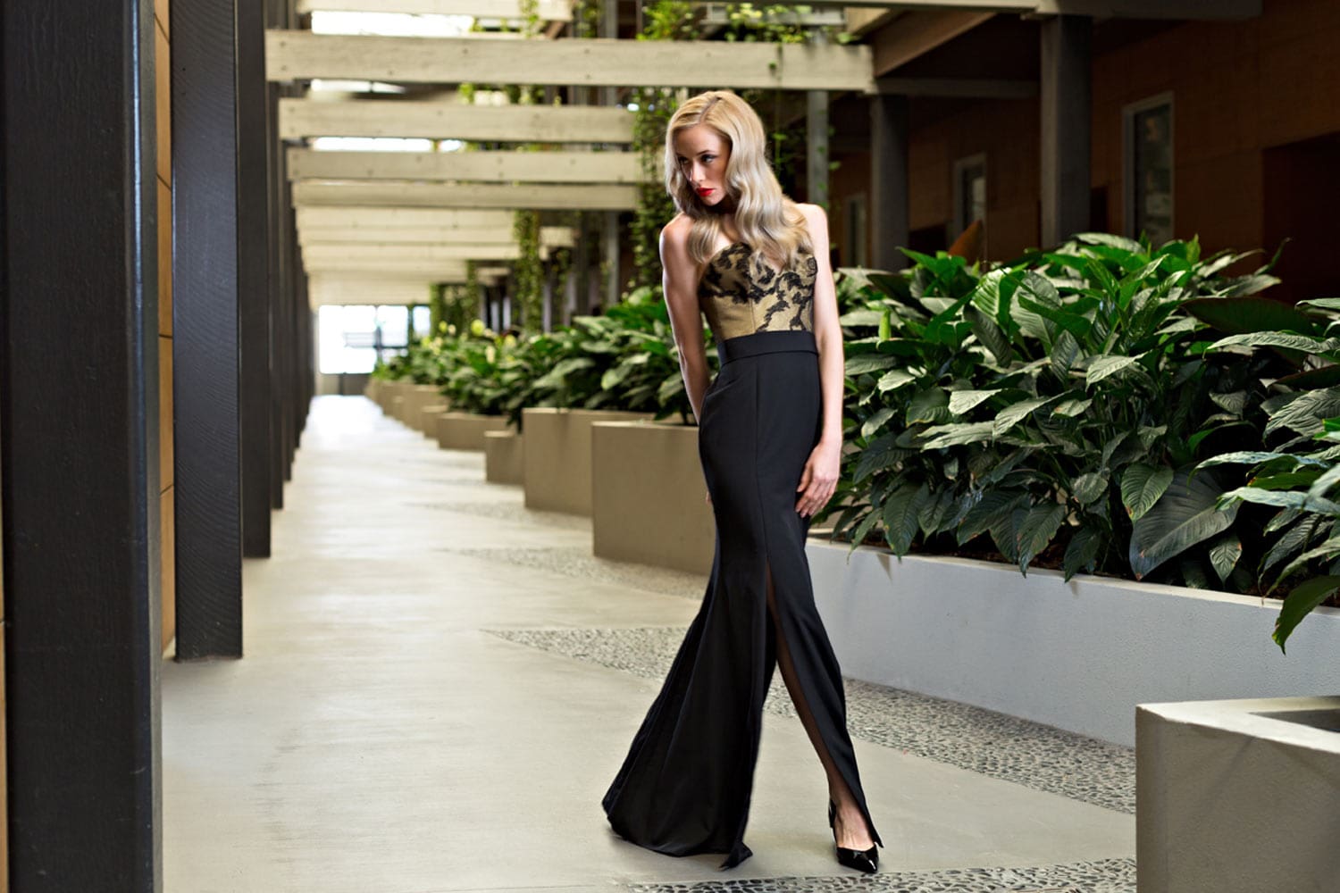 fashion photography woman in black dress