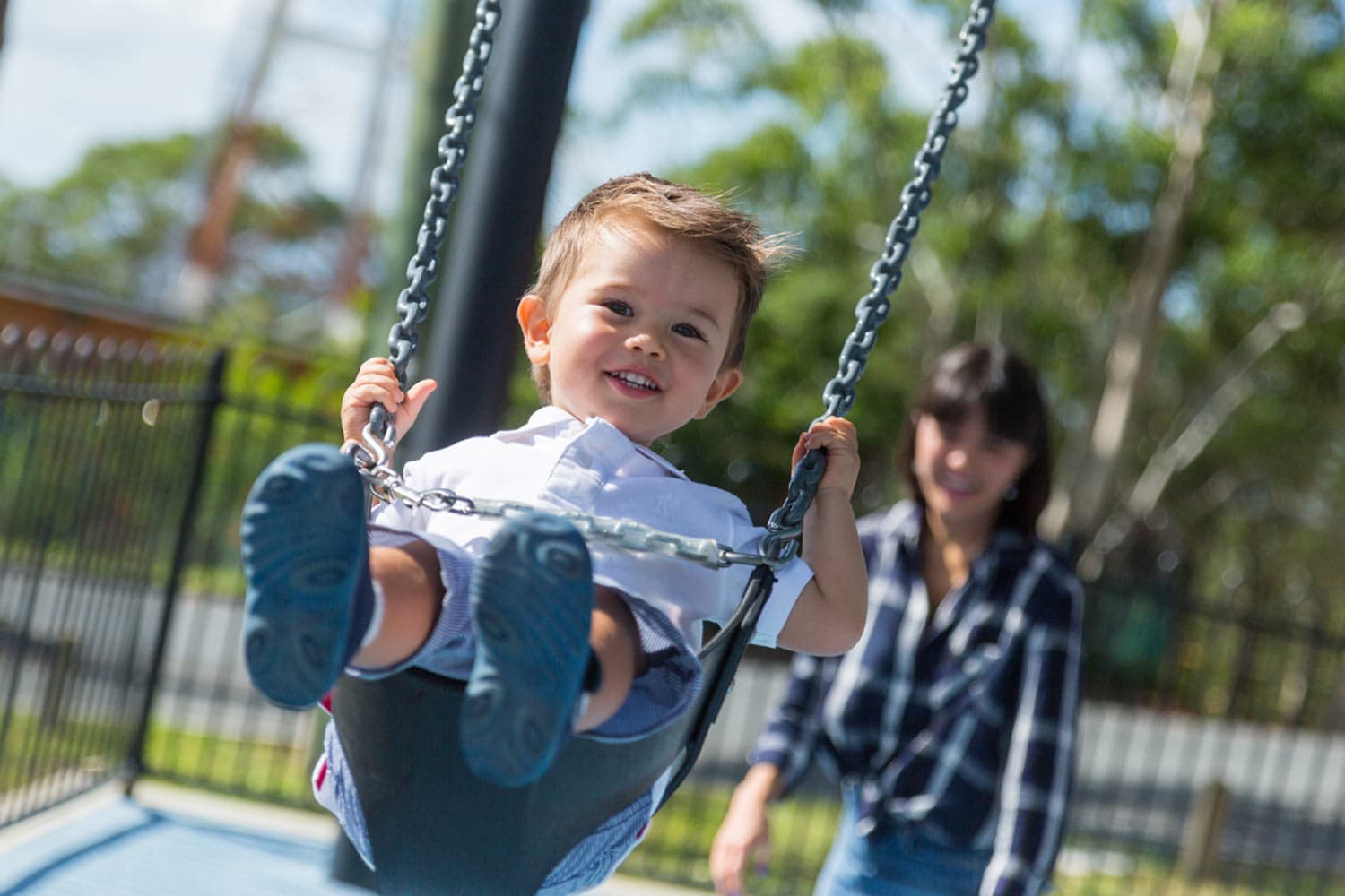 boy on a swing