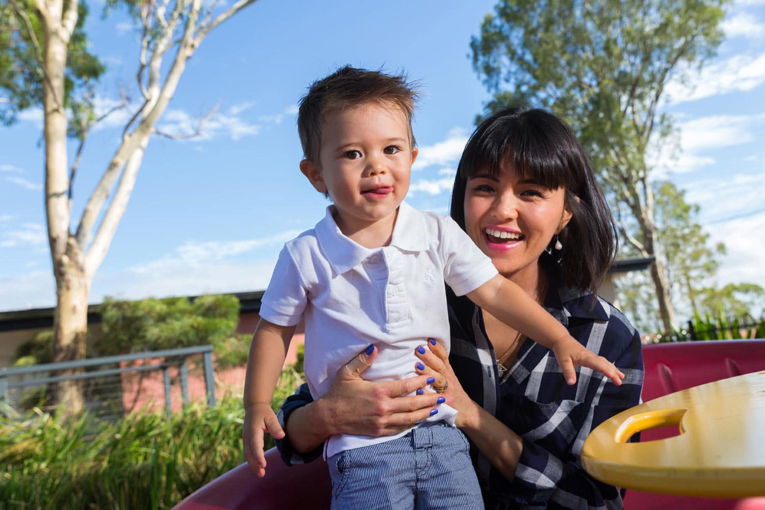 mother and son portrait