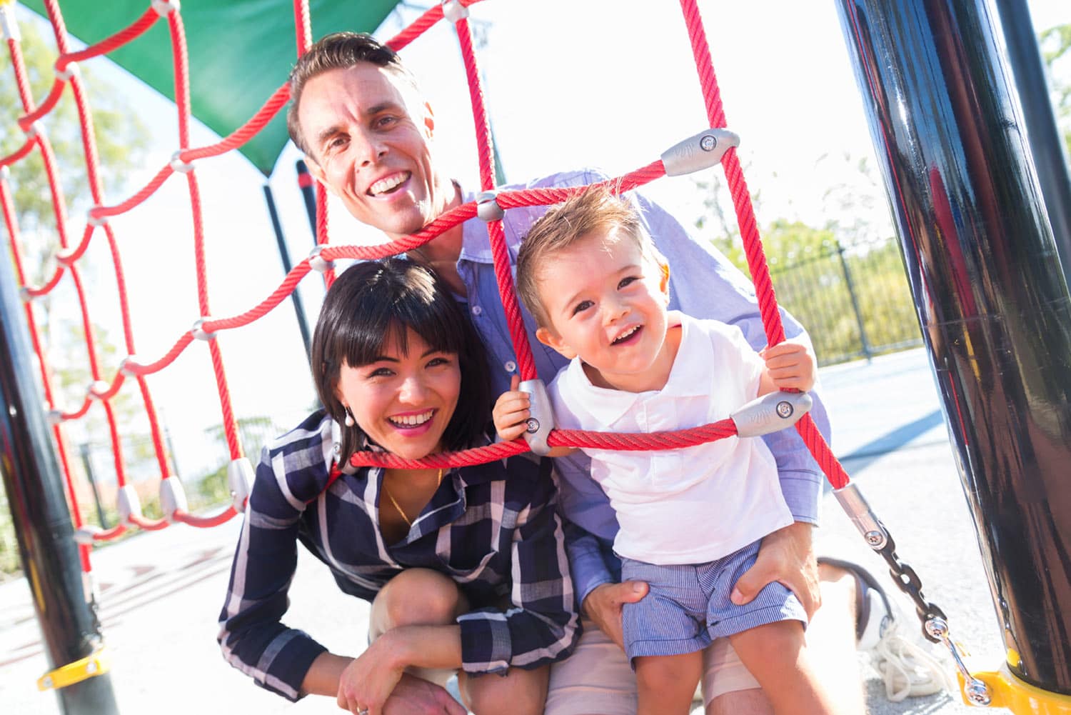 family portrait in a playground