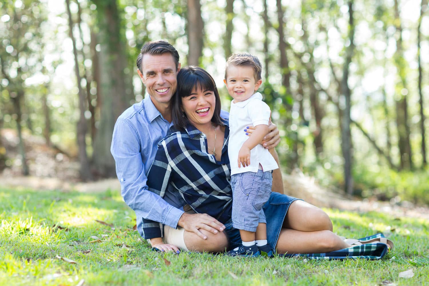 family portrait on grass