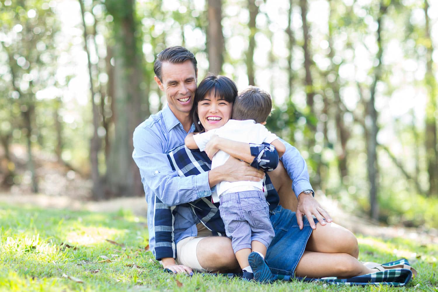 family portrait on grass